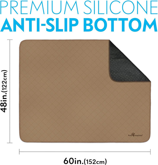 Washable Pee Pads for Dogs, Leakproof, Non-Slip Reusable Puppy Pads for Potty Training, Whelping, Waterproof Mat (48X60 Inch, Pack of 1)