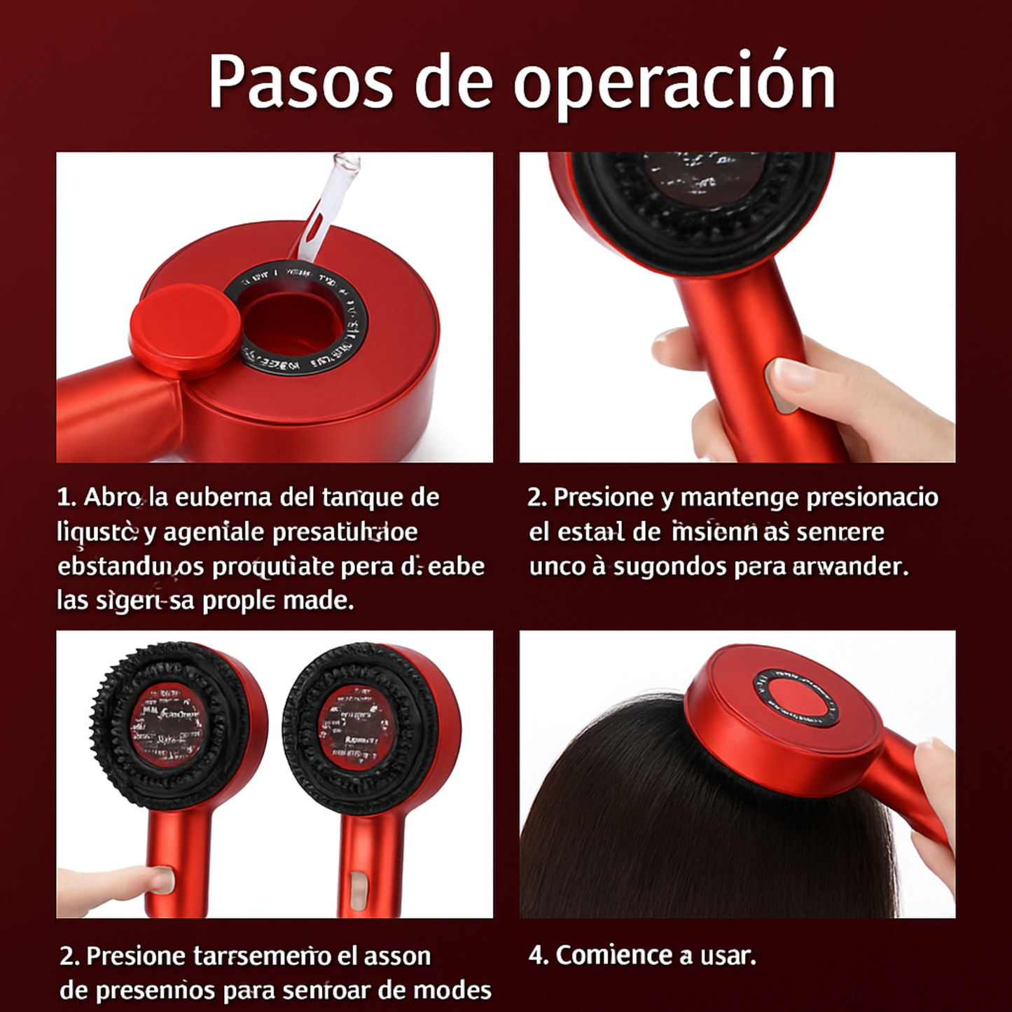 Cepillo eléctrico para el crecimiento del cabello con luz infrarroja, masajeador de puntos de acupuntura para el cuero cabelludo, peines depuradores para ejercicios anticaída.