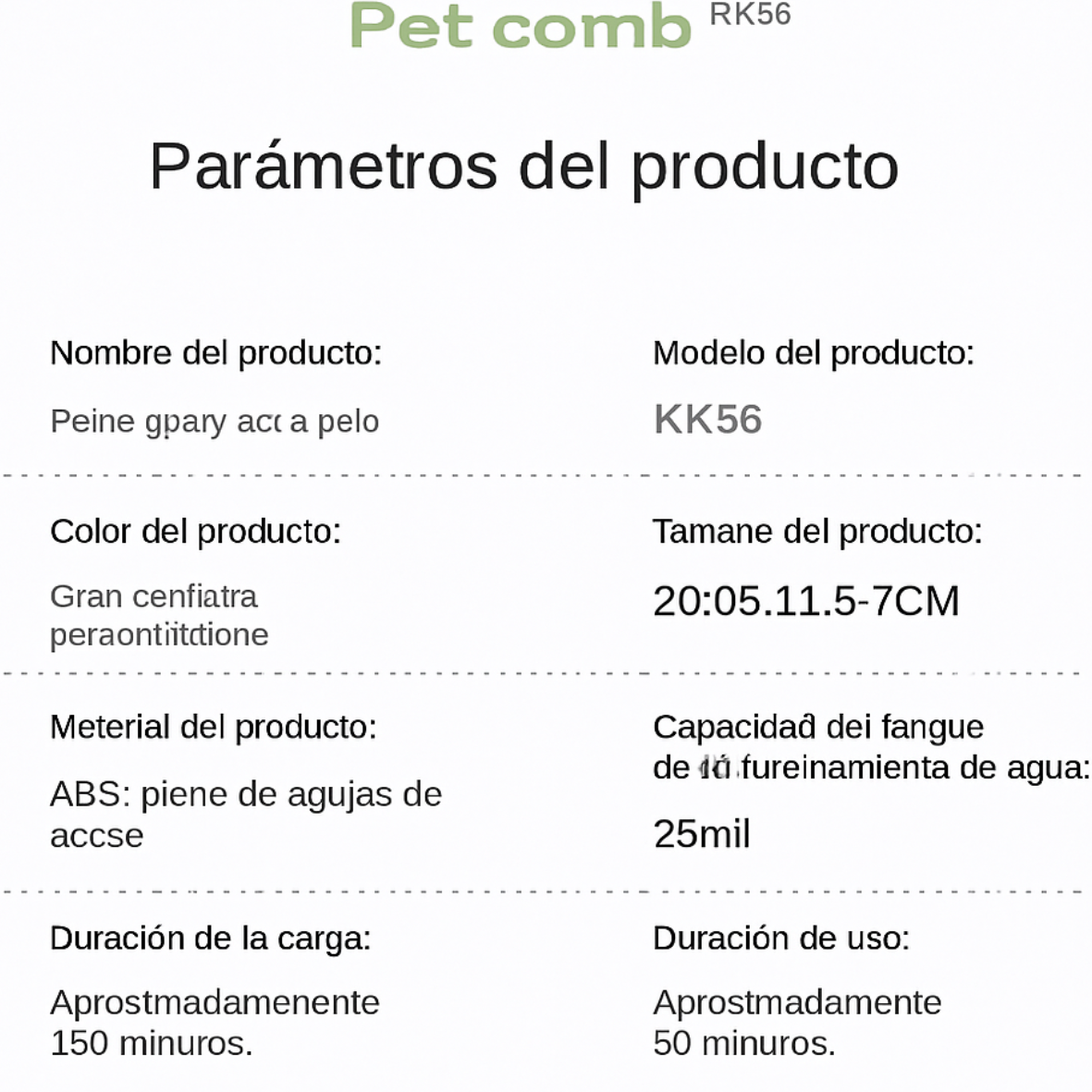 Cepillo de Vapor Removedor de Pelo para Mascotas