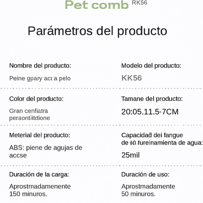 Cepillo de Vapor Removedor de Pelo para Mascotas