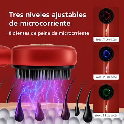 Cepillo eléctrico para el crecimiento del cabello con luz infrarroja, masajeador de puntos de acupuntura para el cuero cabelludo, peines depuradores para ejercicios anticaída.