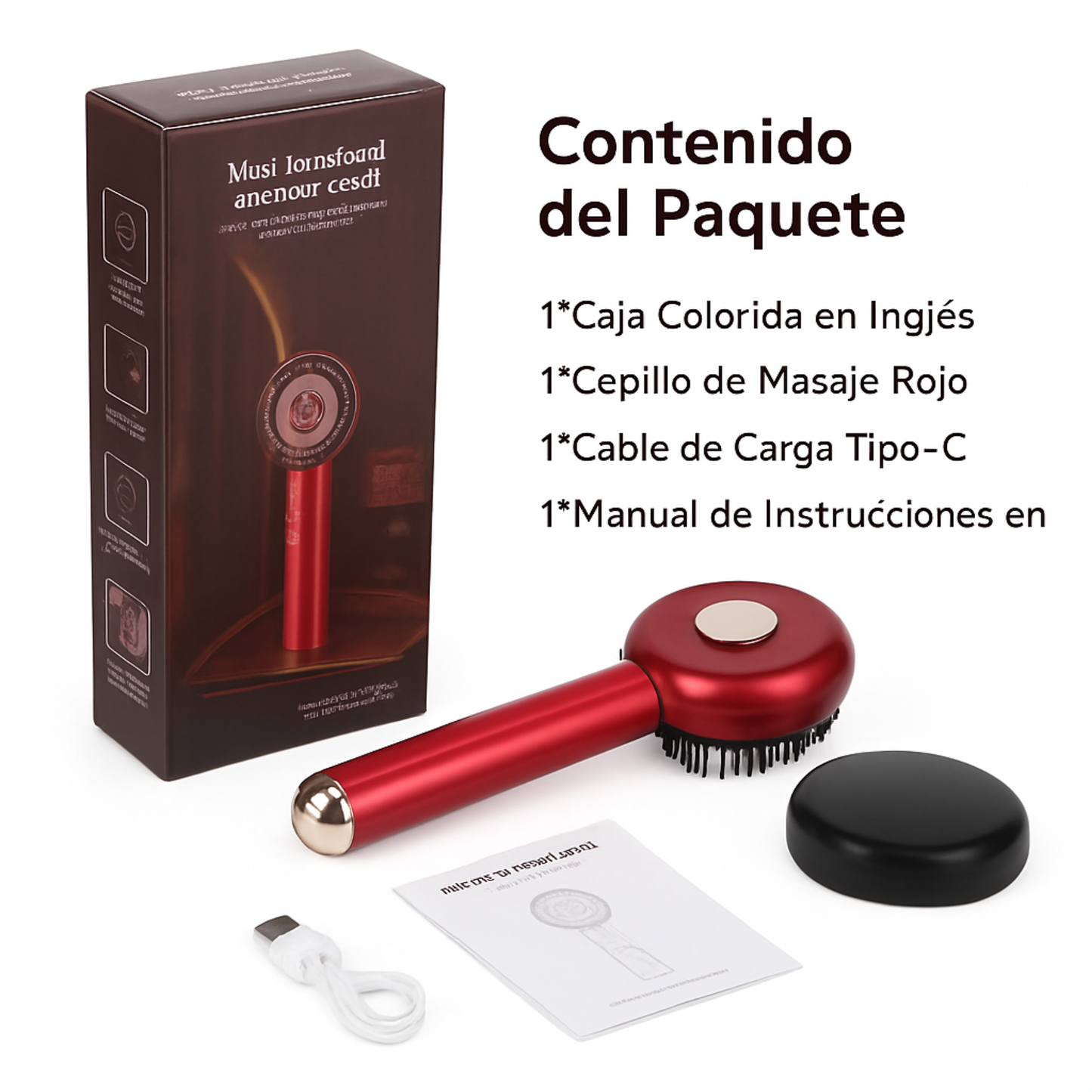 Cepillo eléctrico para el crecimiento del cabello con luz infrarroja, masajeador de puntos de acupuntura para el cuero cabelludo, peines depuradores para ejercicios anticaída.