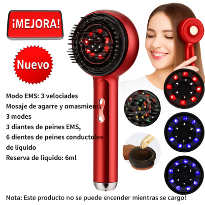 Cepillo eléctrico para el crecimiento del cabello con luz infrarroja, masajeador de puntos de acupuntura para el cuero cabelludo, peines depuradores para ejercicios anticaída.
