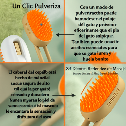 Cepillo de Vapor Removedor de Pelo para Mascotas