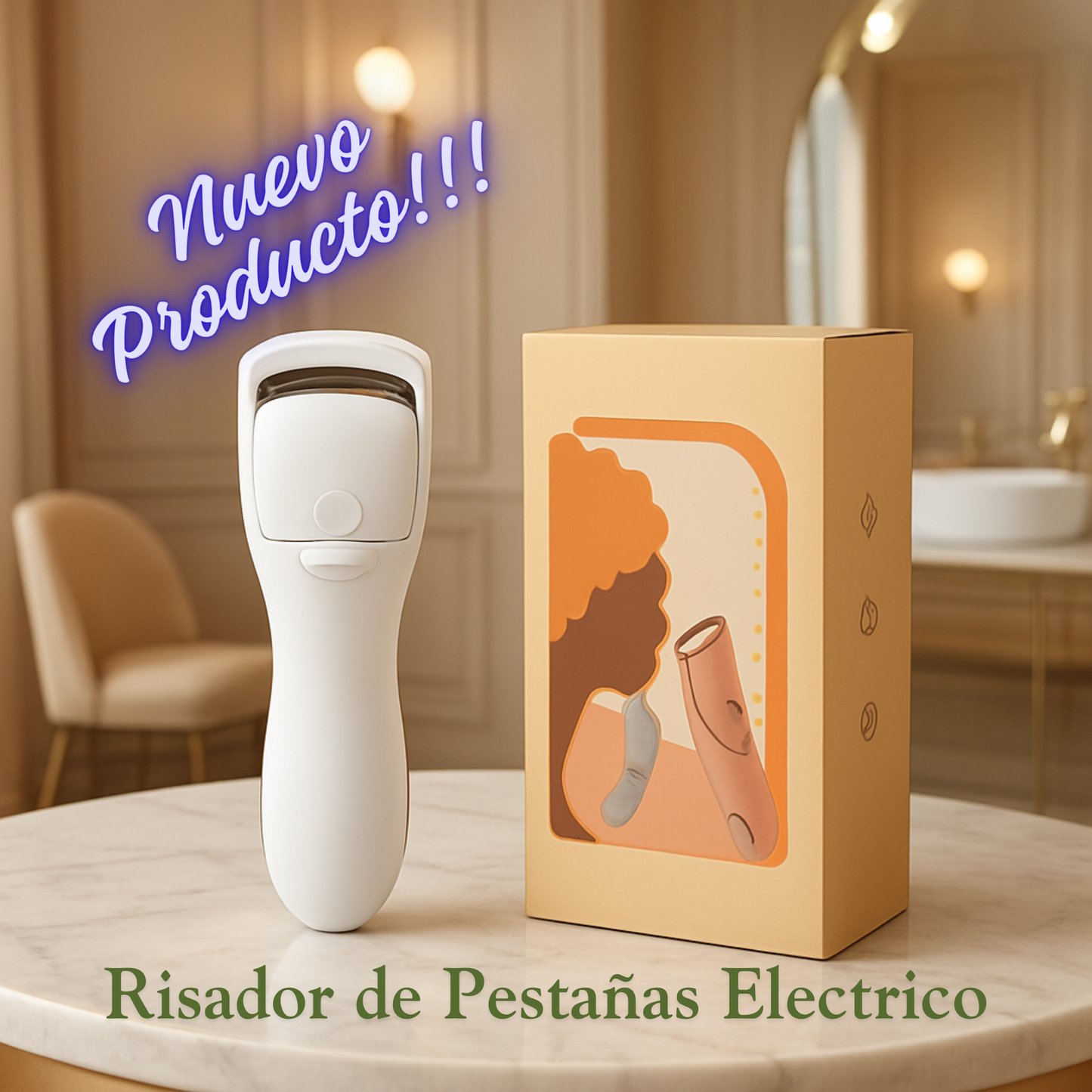 Rizador de pestañas eléctrico de silicona con calefacción, recargable