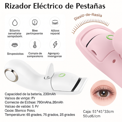 Rizador de pestañas eléctrico de silicona con calefacción, recargable