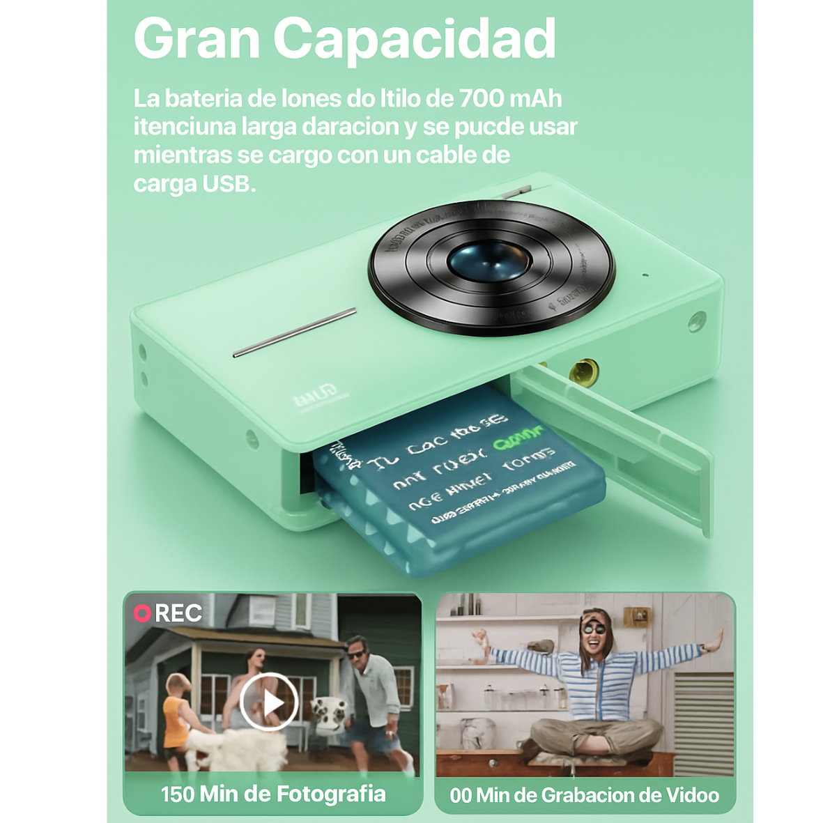 Cámara digital portátil FHD1080P de 44MP para niños, con pantalla LCD de 2.4", incluye tarjeta de memoria de 32G.