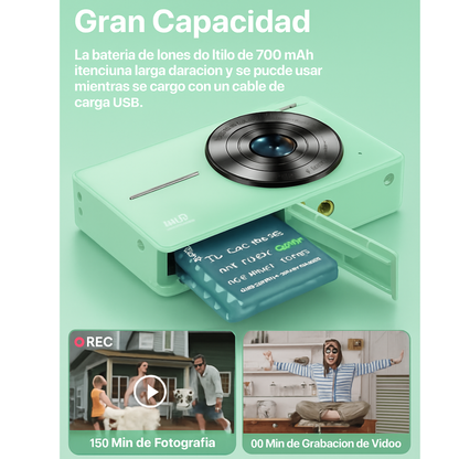 Cámara digital portátil FHD1080P de 44MP para niños, con pantalla LCD de 2.4", incluye tarjeta de memoria de 32G.