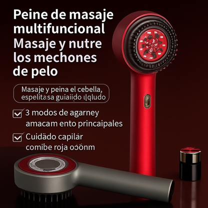 Cepillo eléctrico para el crecimiento del cabello con luz infrarroja, masajeador de puntos de acupuntura para el cuero cabelludo, peines depuradores para ejercicios anticaída.