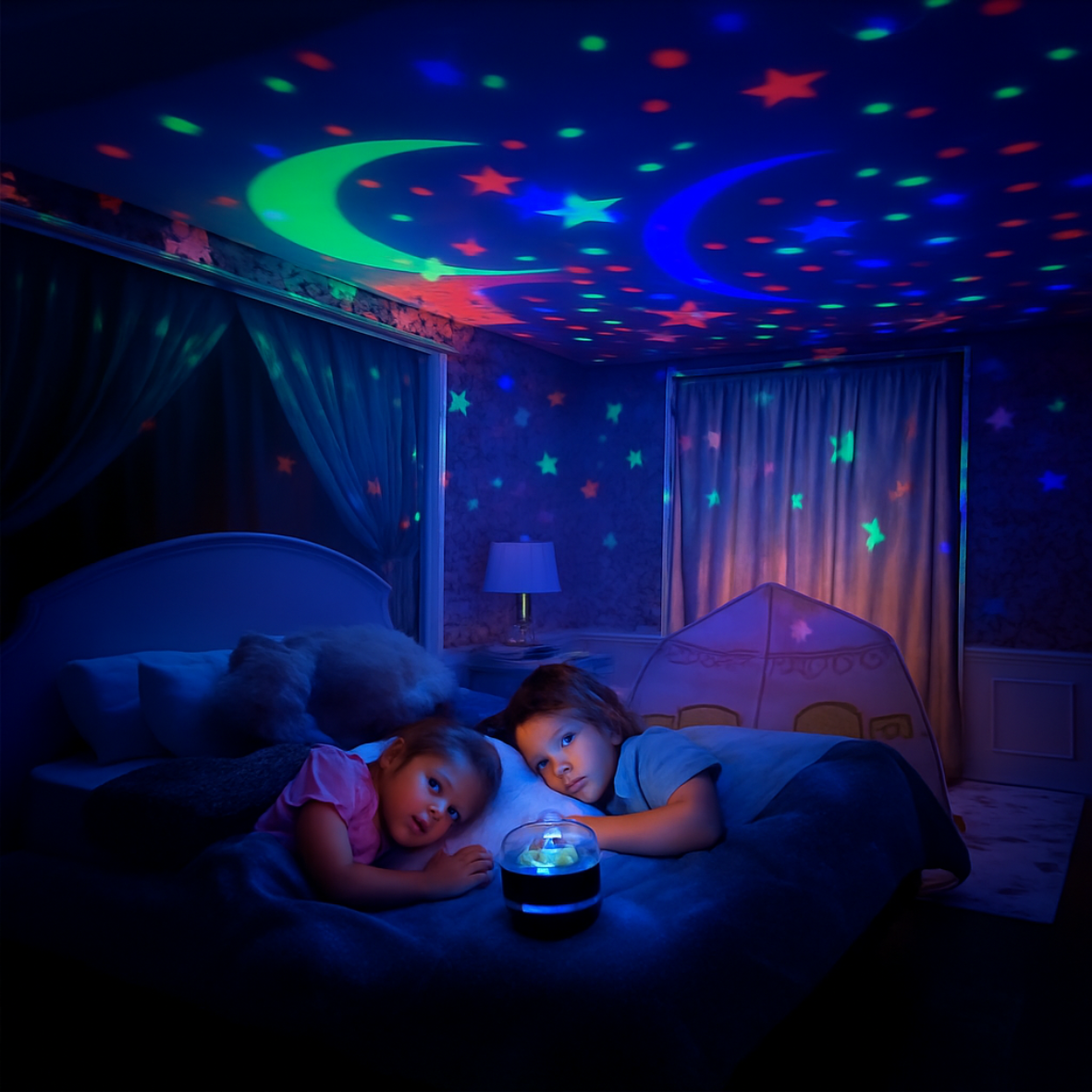 Cielo estrellado Luces LED nocturnas USB Proyector giratorio Lámpara Bola mágica Luna Estrella Luces navideñas Hogar Habitación Ambiente Decoraciones