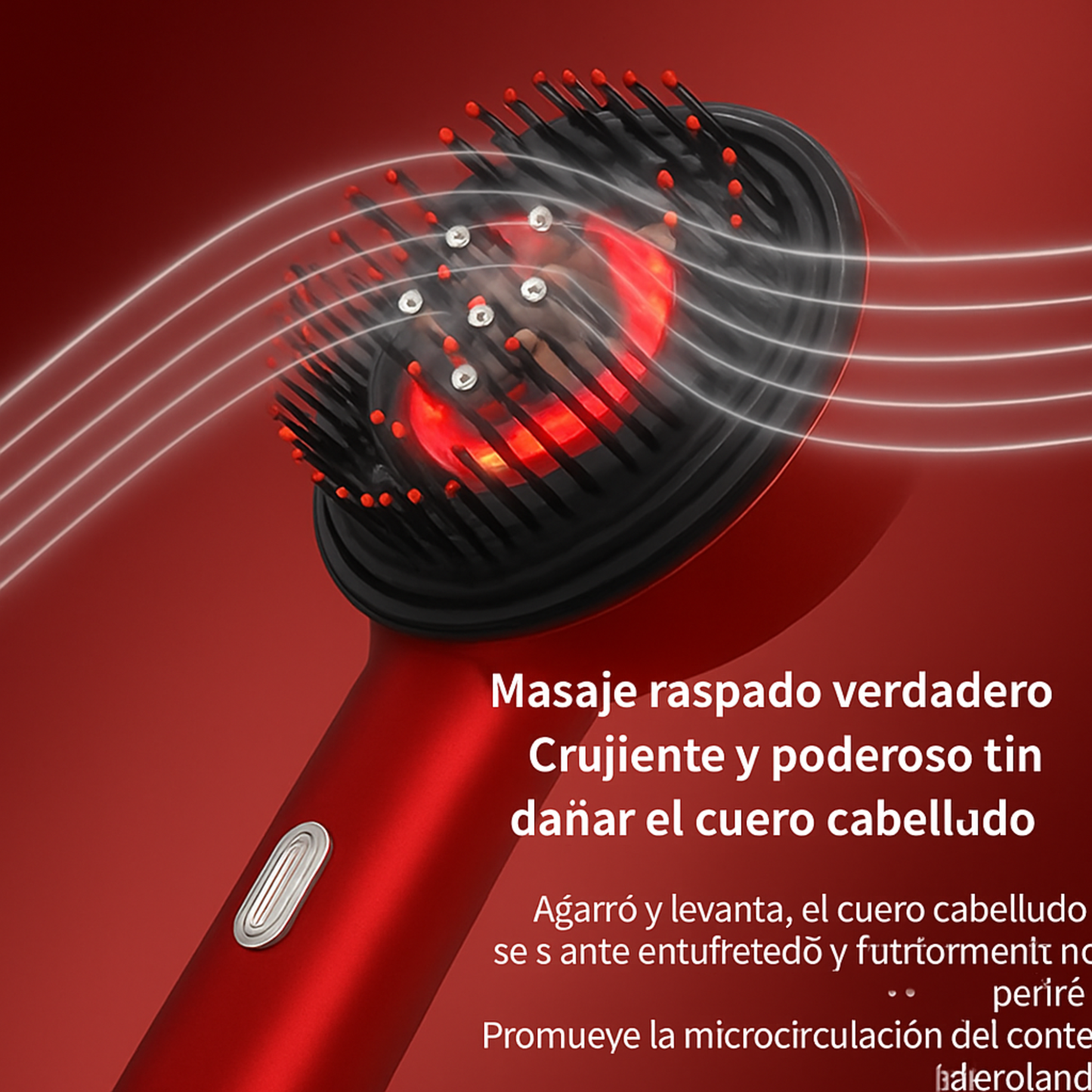 Cepillo eléctrico para el crecimiento del cabello con luz infrarroja, masajeador de puntos de acupuntura para el cuero cabelludo, peines depuradores para ejercicios anticaída.