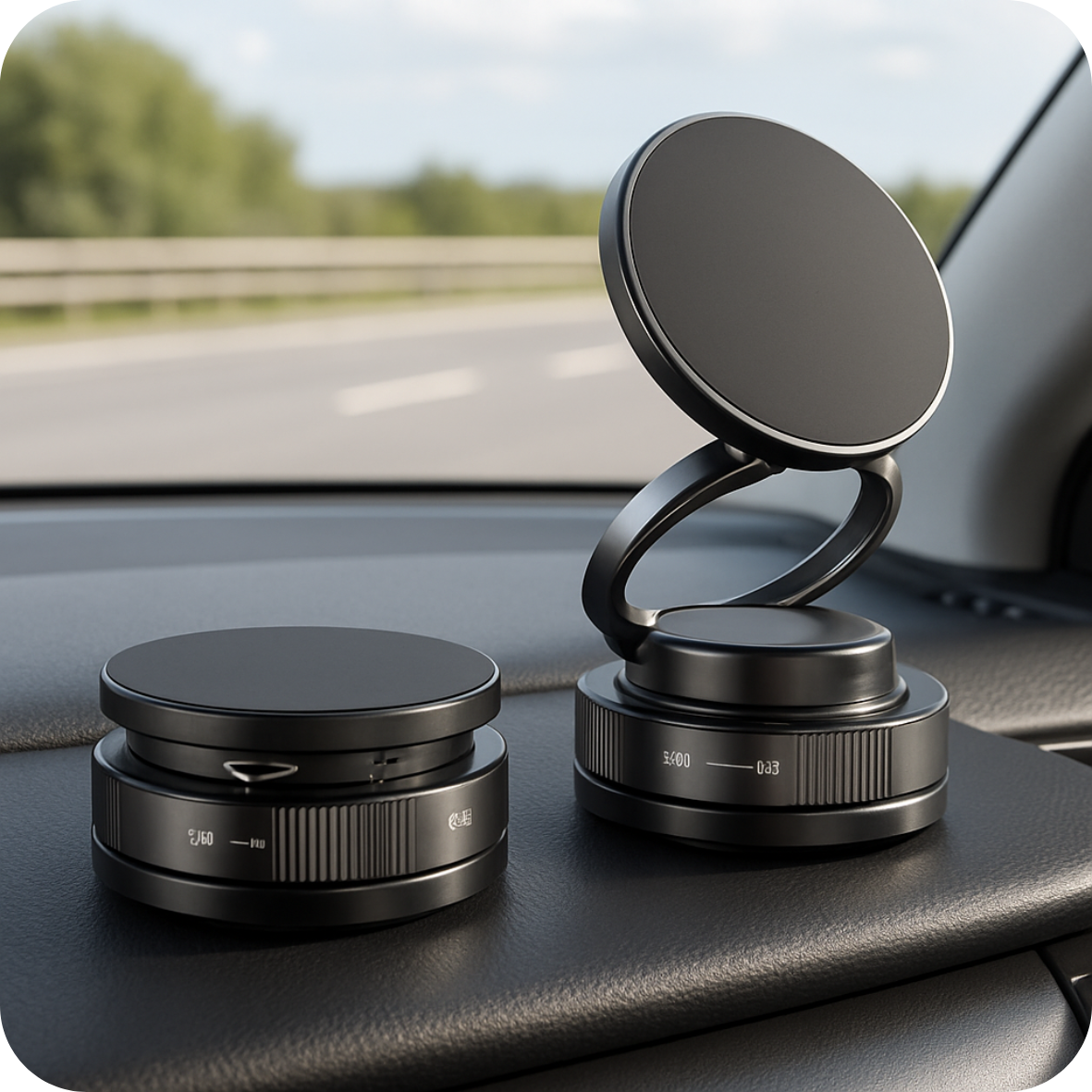 Soporte magnético giratorio de 360° para teléfono móvil de coche - Ventosa de succión súper fuerte, soporte magnético, soporte universal para todos los smartphones