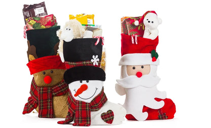 Lexi Home 18” 3 Pc Set Christmas Stocking - Santa and Friends