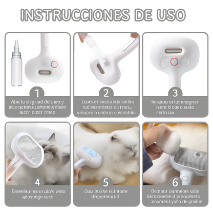 Cepillo de Vapor Removedor de Pelo para Mascotas