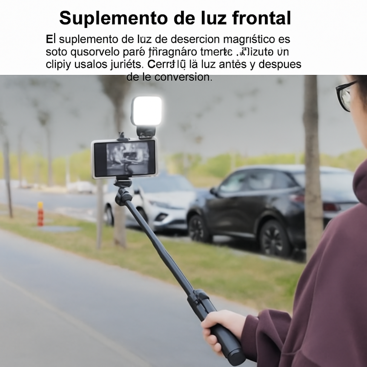 Mini luz LED magnética universal para selfies con teléfono, compatible con iPhone 12, 13 y 14 con MagSafe. Lámpara LED cúbica con clip.