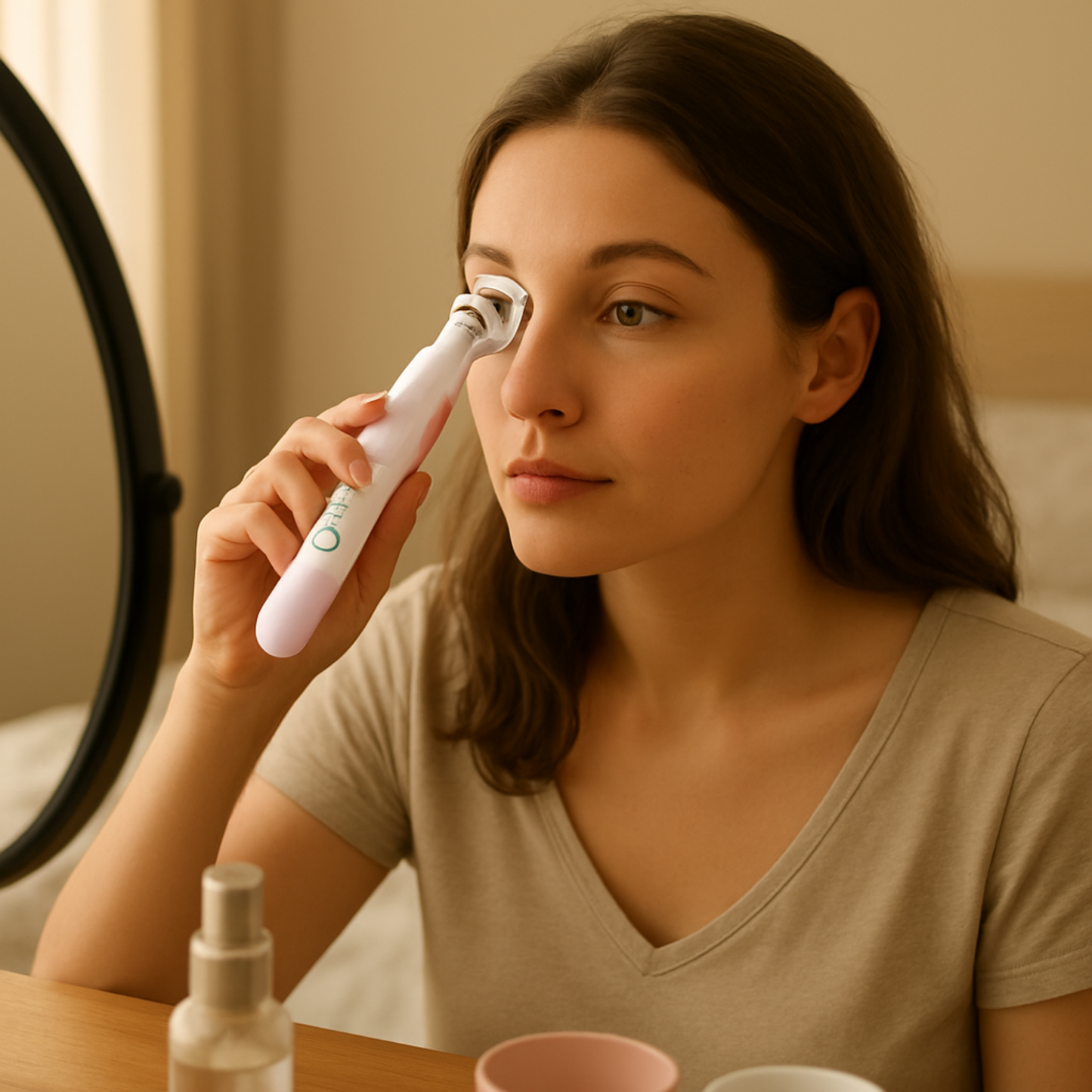 Rizador de pestañas eléctrico de silicona con calefacción, recargable