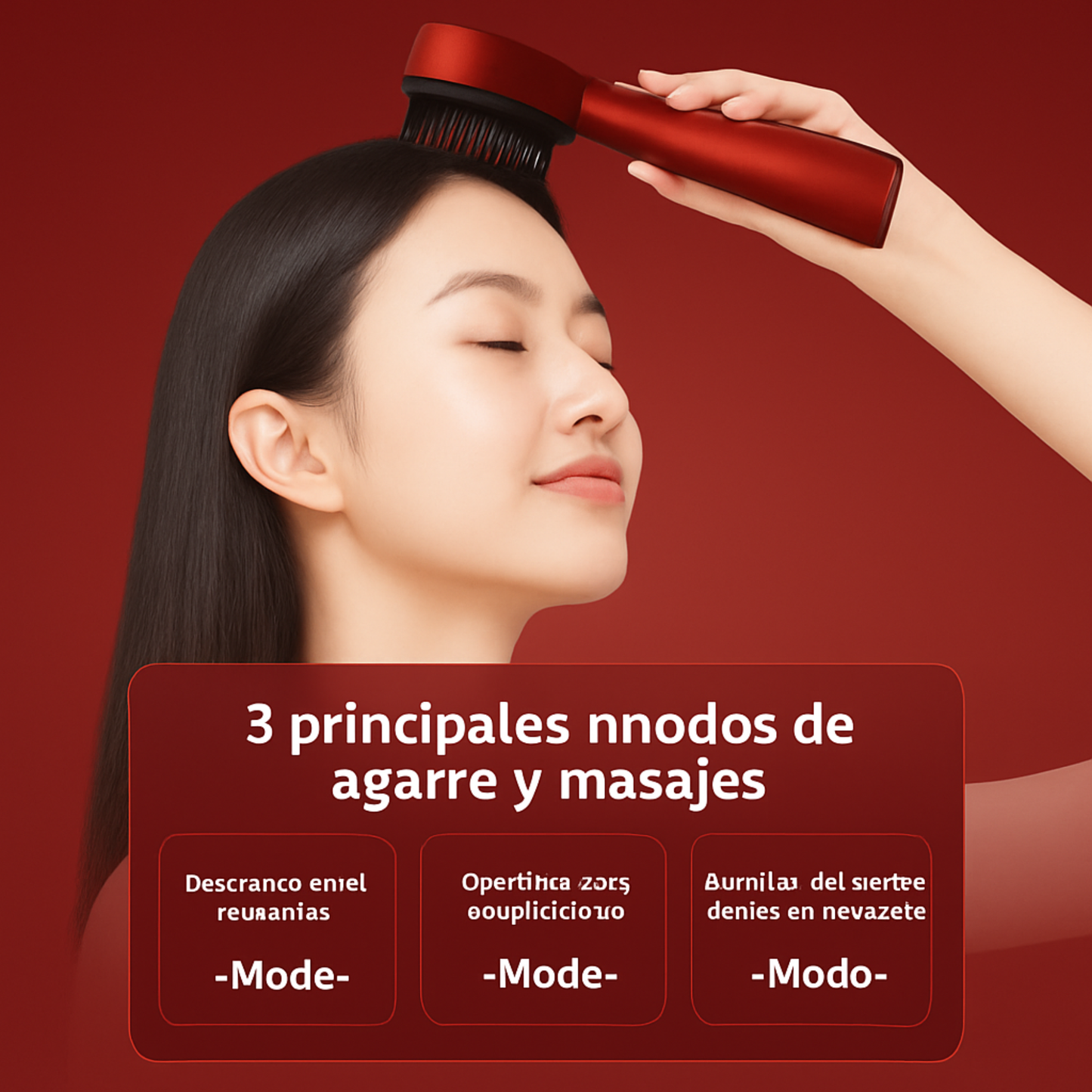 Cepillo eléctrico para el crecimiento del cabello con luz infrarroja, masajeador de puntos de acupuntura para el cuero cabelludo, peines depuradores para ejercicios anticaída.