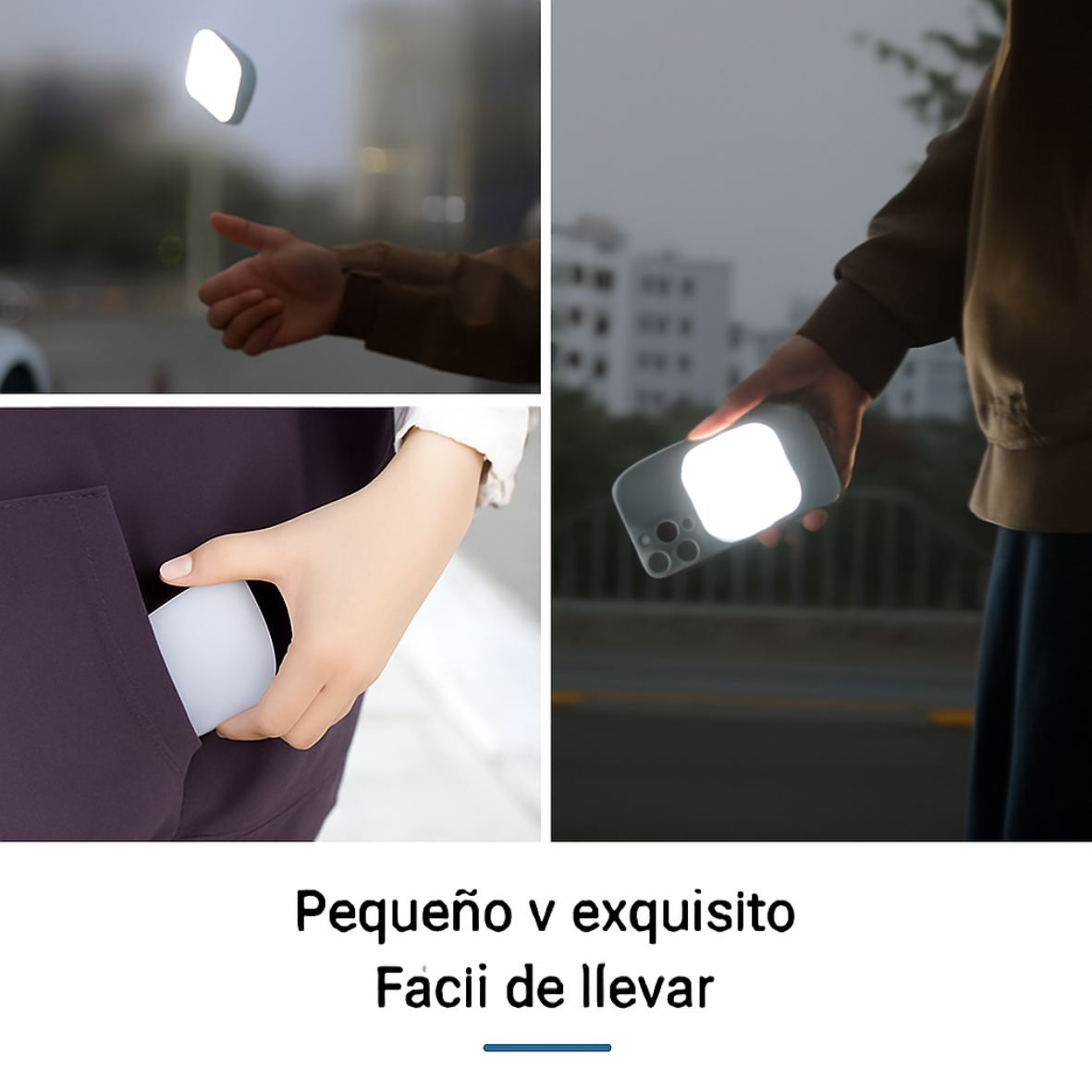 Mini luz LED magnética universal para selfies con teléfono, compatible con iPhone 12, 13 y 14 con MagSafe. Lámpara LED cúbica con clip.