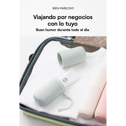 Estuche portátil para cepillo y pasta de dientes, ideal para viajes y camping. Protege tus cepillos y pasta de dientes de la suciedad y los daños.