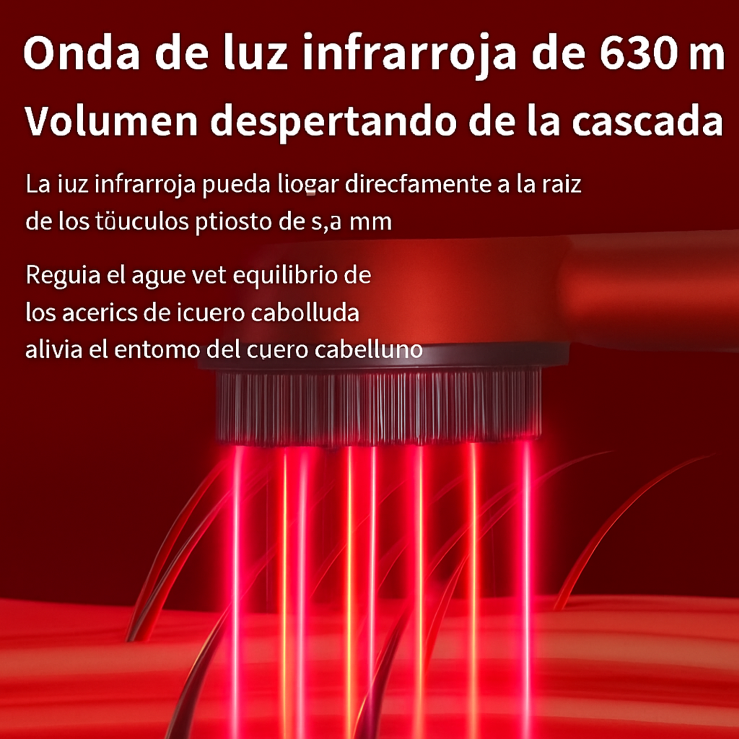 Cepillo eléctrico para el crecimiento del cabello con luz infrarroja, masajeador de puntos de acupuntura para el cuero cabelludo, peines depuradores para ejercicios anticaída.