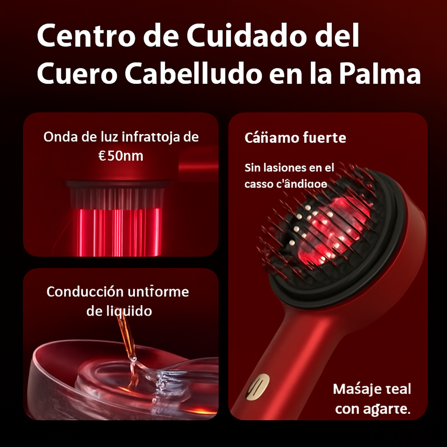 Cepillo eléctrico para el crecimiento del cabello con luz infrarroja, masajeador de puntos de acupuntura para el cuero cabelludo, peines depuradores para ejercicios anticaída.