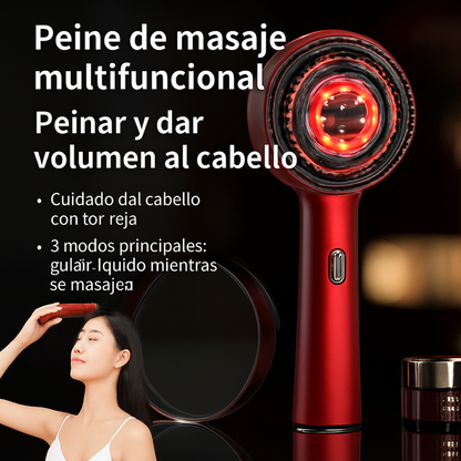 Cepillo eléctrico para el crecimiento del cabello con luz infrarroja, masajeador de puntos de acupuntura para el cuero cabelludo, peines depuradores para ejercicios anticaída.
