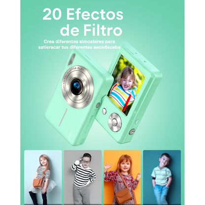 Cámara digital portátil FHD1080P de 44MP para niños, con pantalla LCD de 2.4", incluye tarjeta de memoria de 32G.