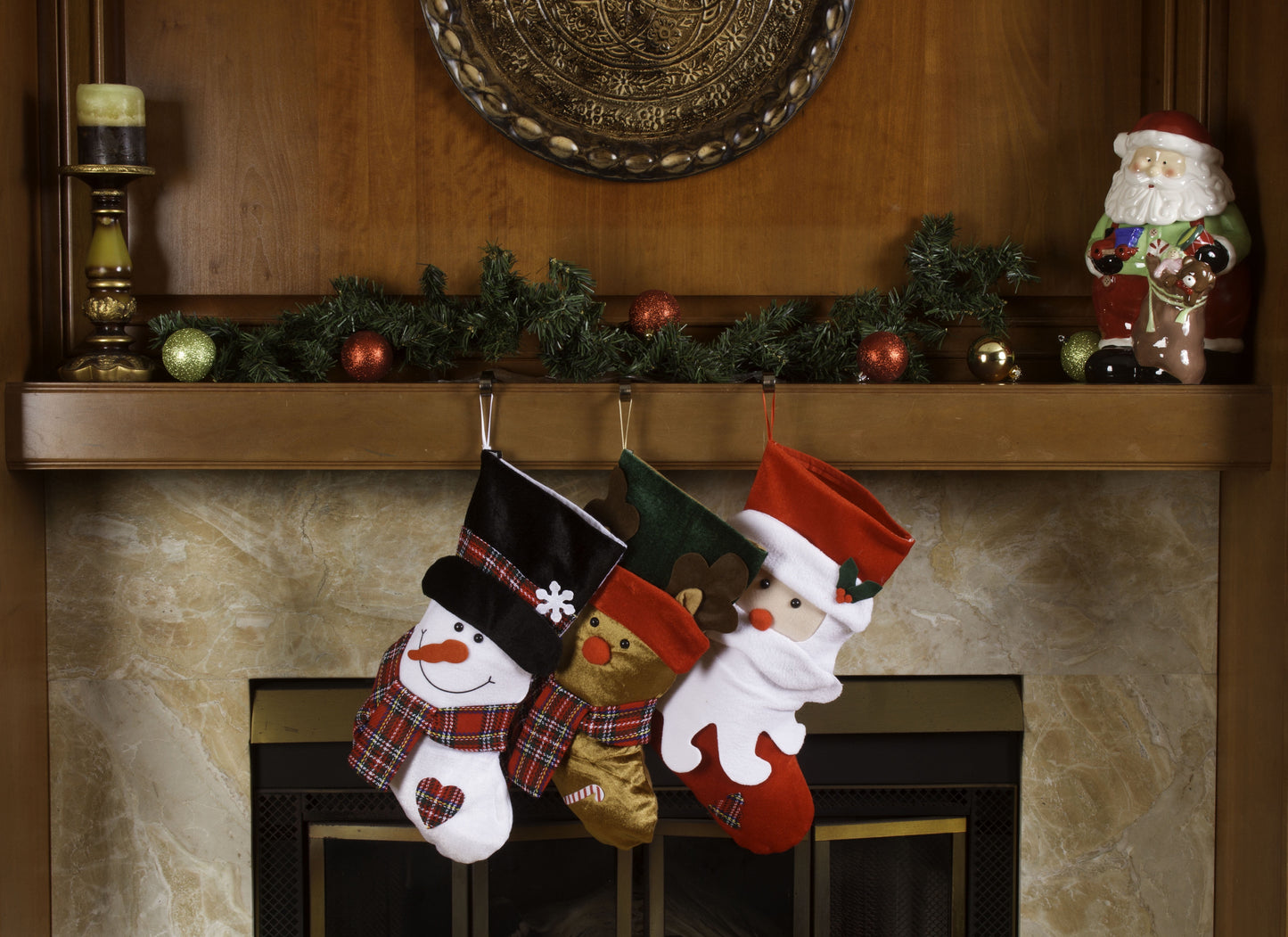 Lexi Home 18” 3 Pc Set Christmas Stocking - Santa and Friends