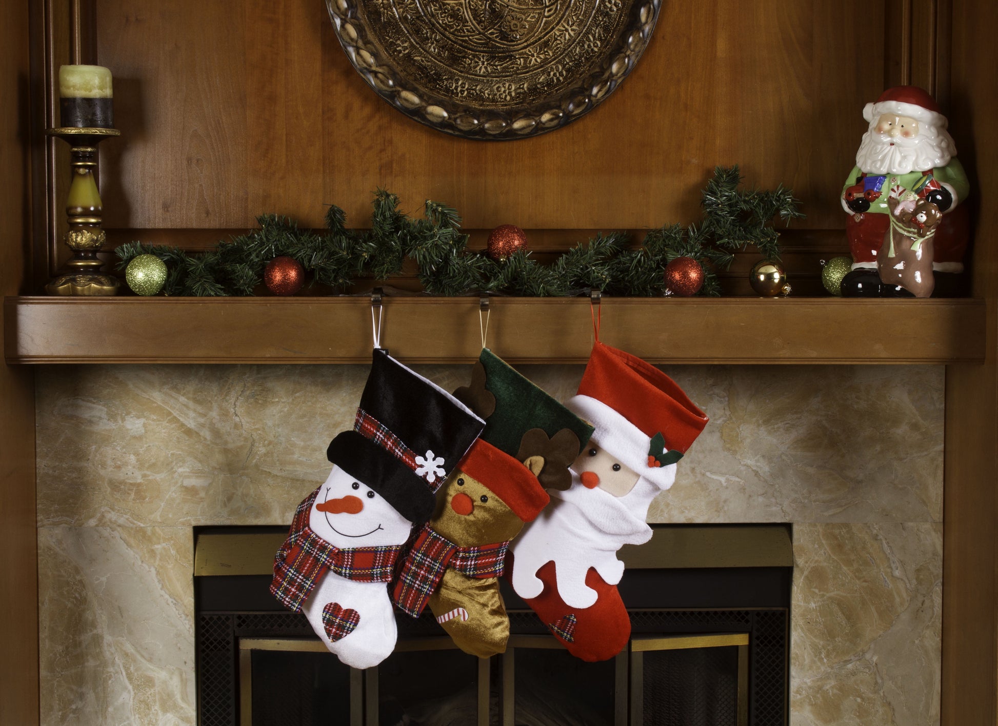 Lexi Home 18” 3 Pc Set Christmas Stocking - Santa and Friends