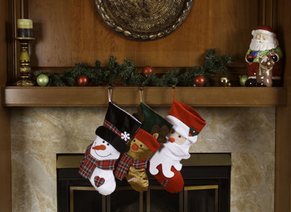 Lexi Home 18” 3 Pc Set Christmas Stocking - Santa and Friends