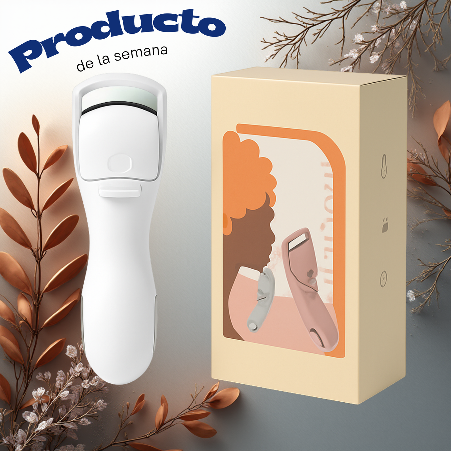 Rizador de pestañas eléctrico de silicona con calefacción, recargable