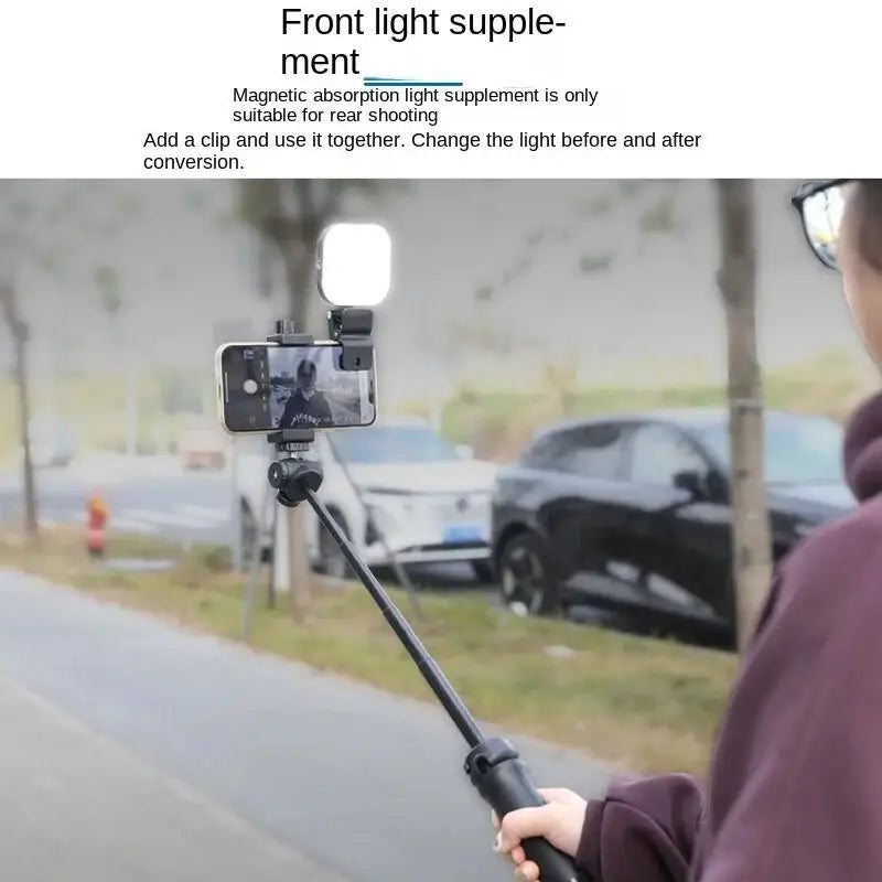 Mini luz LED magnética universal para selfies con teléfono, compatible con iPhone 12, 13 y 14 con MagSafe. Lámpara LED cúbica con clip.