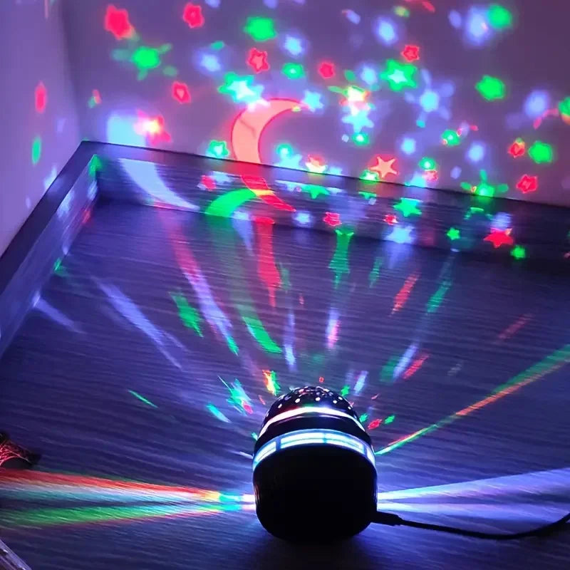 Cielo estrellado Luces LED nocturnas USB Proyector giratorio Lámpara Bola mágica Luna Estrella Luces navideñas Hogar Habitación Ambiente Decoraciones