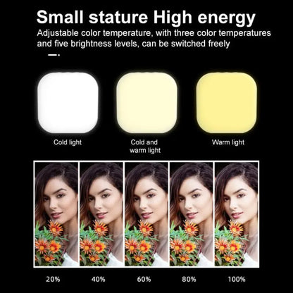 Mini luz LED magnética universal para selfies con teléfono, compatible con iPhone 12, 13 y 14 con MagSafe. Lámpara LED cúbica con clip.