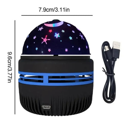 Cielo estrellado Luces LED nocturnas USB Proyector giratorio Lámpara Bola mágica Luna Estrella Luces navideñas Hogar Habitación Ambiente Decoraciones
