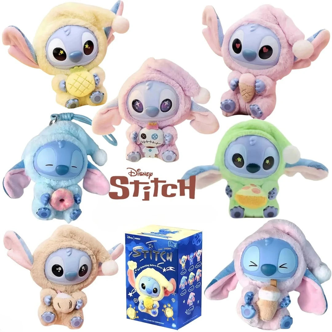 Nuevo Stitch Come y Duerme Serie Caja Sorpresa Vinilo Colgante Muñeco Sorpresa Lilo & Stitch Caja Misteriosa Juguete Peluche Regalo de Navidad para Niños