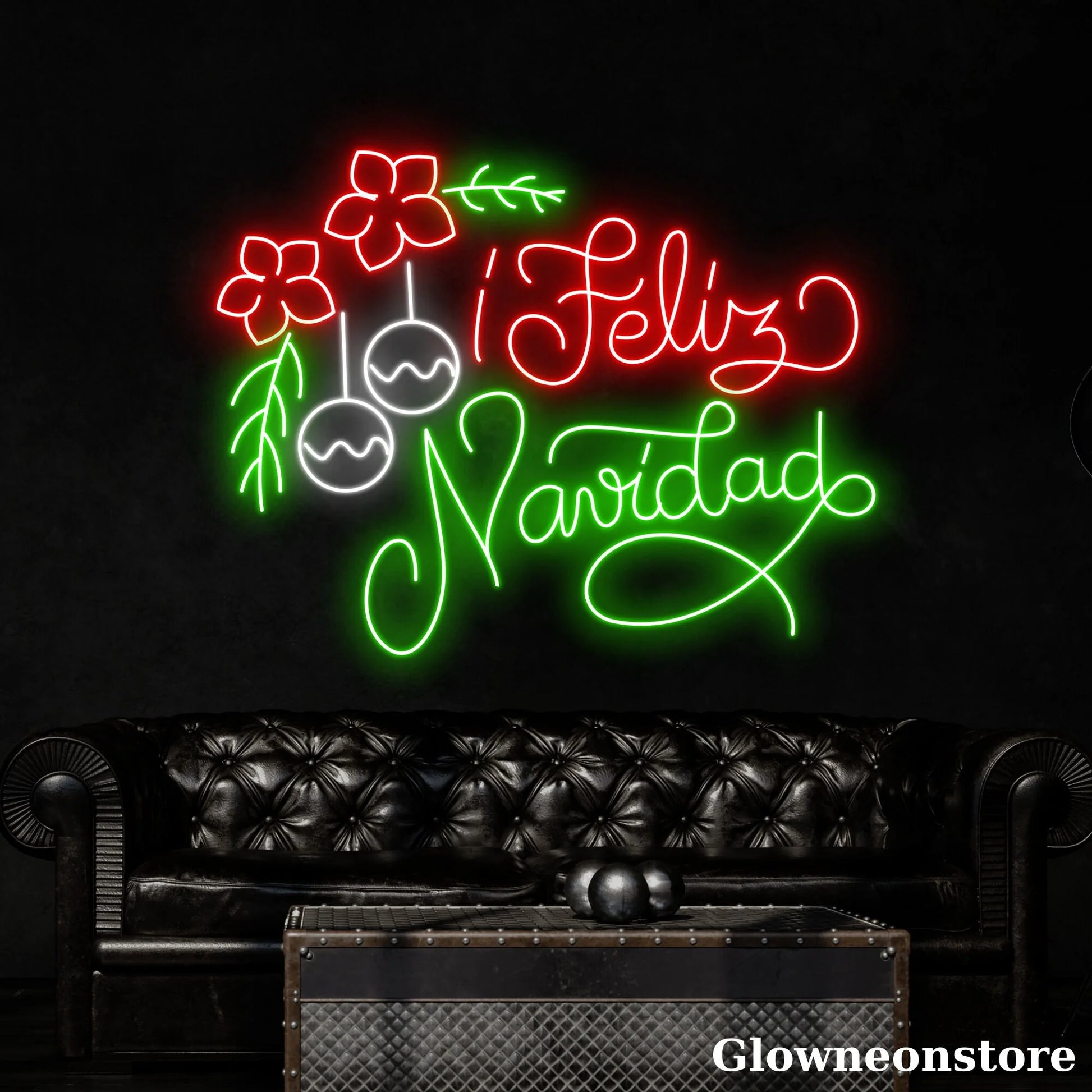 Feliz Navidad Neon Sign, Feliz Navidad LED Sign, Spain Christmas Decor, Christmas Tree LED