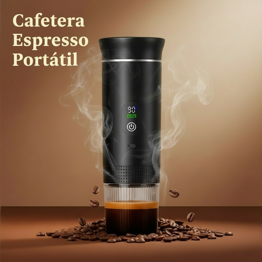 Cafetera espresso eléctrica portátil inalámbrica para coche y hogar, ideal para camping y viajes. Cafetera 3 en 1 para cápsulas y café en polvo.